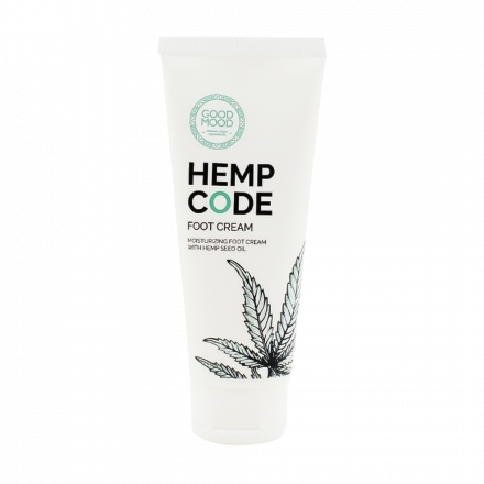 HEMP CODE Увлажняющий Крем Для Ног Good Mood с Конопляным Маслом для Сухой и Нормальной Кожи, 75 мл