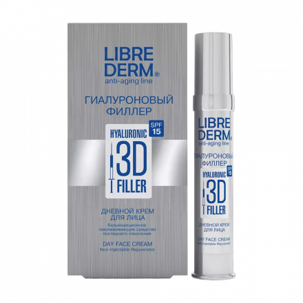 Гиалуроновый филлер 3D "LIBREDERM" дневной крем для лица SPF 15, 30 мл