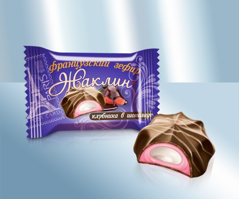 Bombones rusos. Bombones cubiertos de chocolate "Jalea dulce francesa" Bielorrusia, 100 g