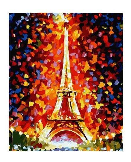 Defina para pintar imagens por números. Torre Eiffel (40 x 50 cm)