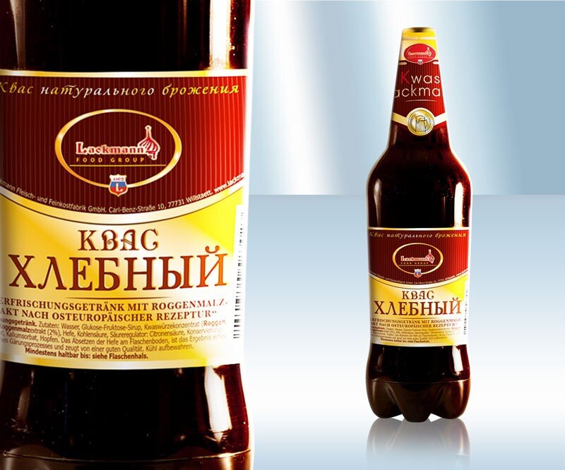 Bebida fermentada original russa "Kvas" à base de pão de centeio, 1,5 l