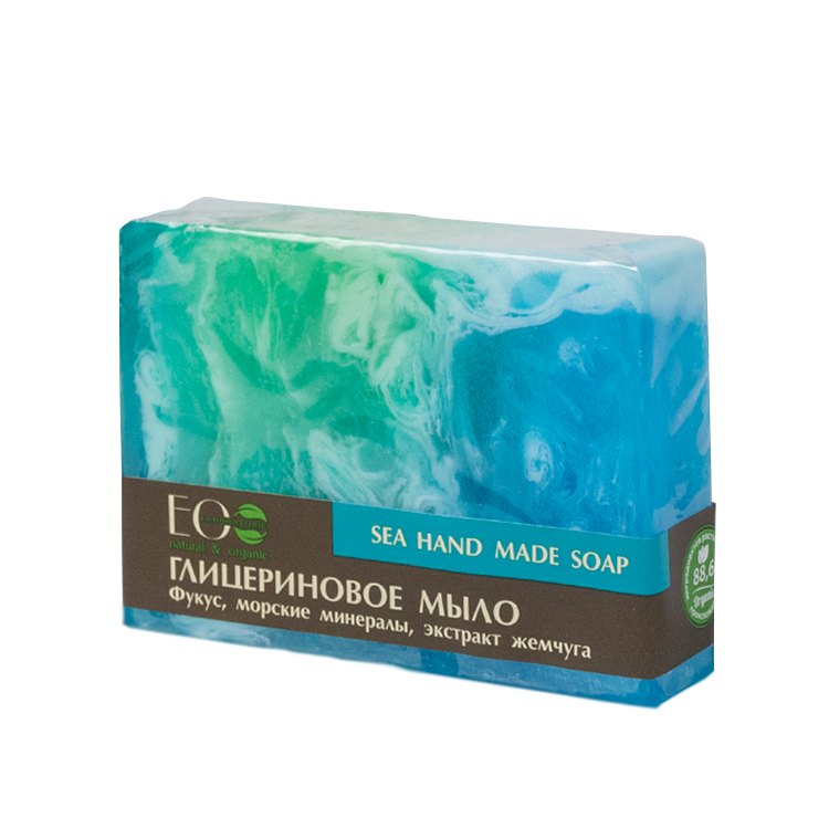 Мыло глицериновое "Sea Soap" Фукус, морские минералы, экстракт жемчуга. 130 г