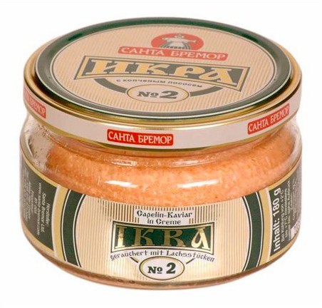 Caviar de bacalhau com salmão №2 180g SANTA BREMOR