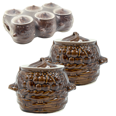 Conjunto de potes de cerâmica