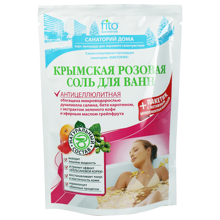 Соль для ванн Fito Kosmetik Крымская розовая, антицеллюлитная, 530 мл Соль для ванн Fito Kosmetik Крымская розовая, антицеллюлитная, 530 мл