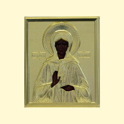 Икона православная освященная "Матрона" в ризе, 9x11 см