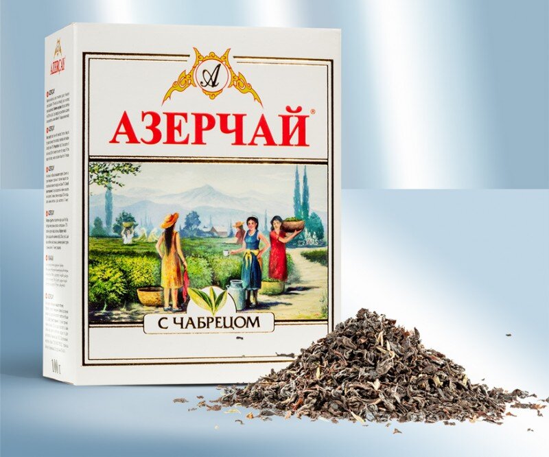 Чай чорний листовий "Азерчай" з чебрецем, 100 г
