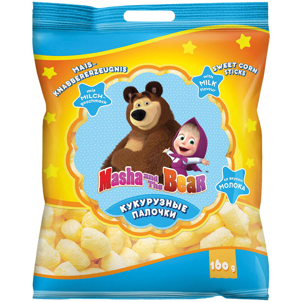 Palitos dulces de maiz "Masha y el oso", 160 g