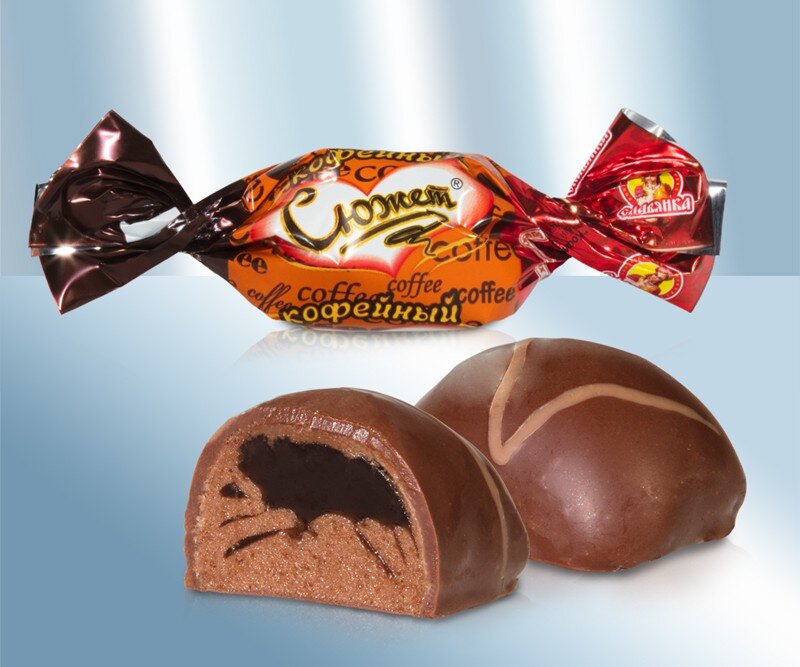 Chocolates russos. Bombons com cobertura de chocolate "Syuzhet" Belarus, 100 g
