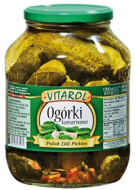 Огурцы консервированные Vitarol 900г)