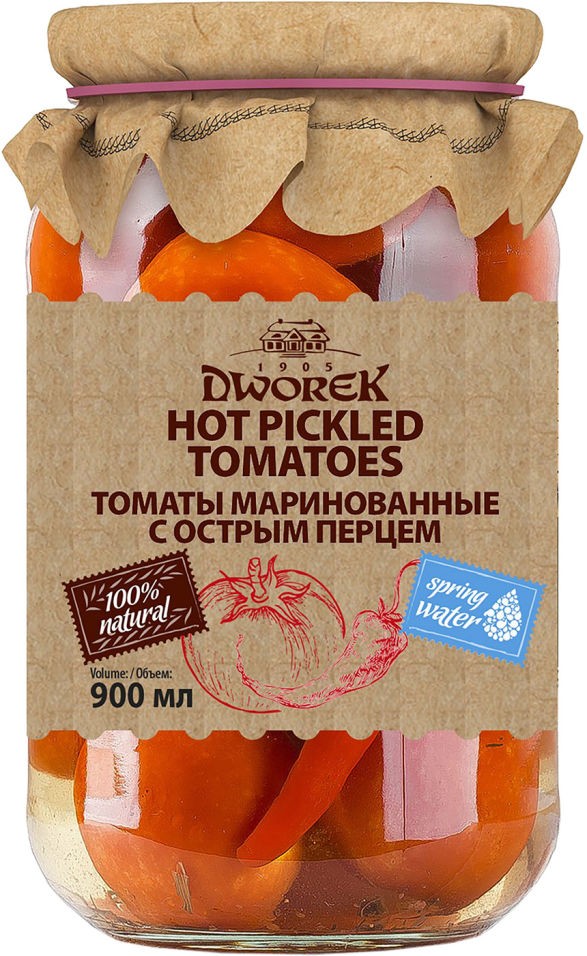 Tomates em conserva DWOREK com pimenta picante 900ml