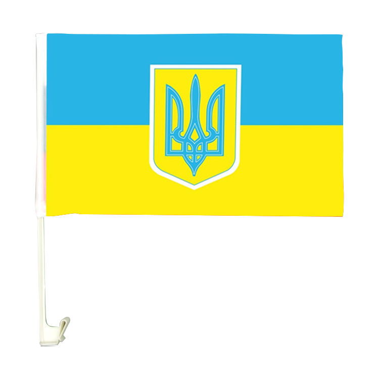 La bandera al coche "Ucrania" 28 h 44 cm