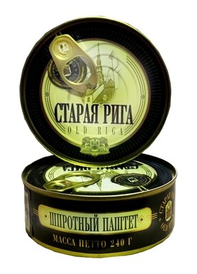 Comida russa. Patê de anchova "Staraya Riga", 240 g