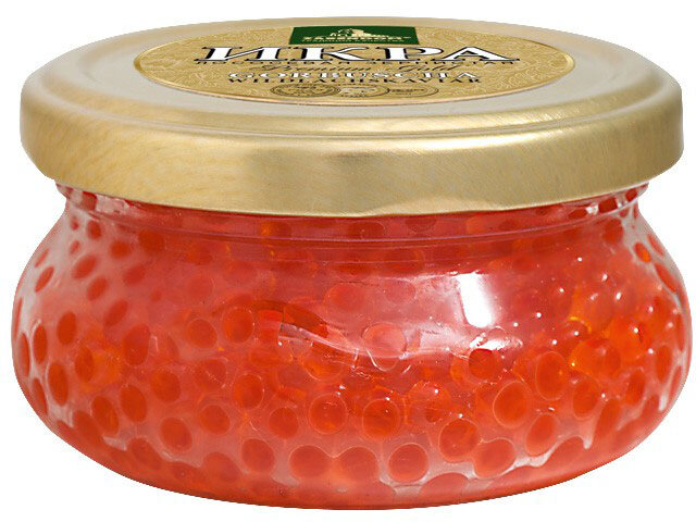Caviar vermelho salmão Gorbusha. Ouro Premium "Zarendom", 100 г