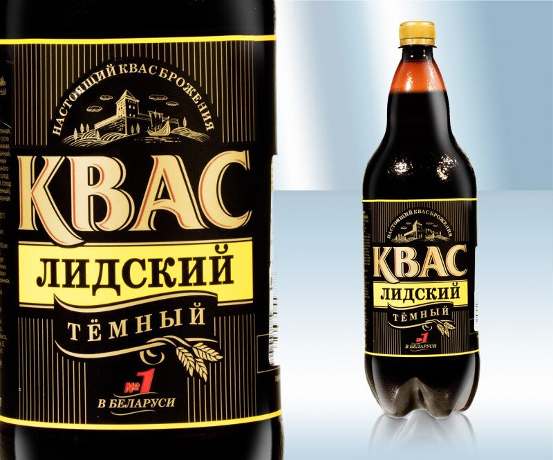 Bebida original fermentada Kvas Lidskiy oscuro, 1,5 l