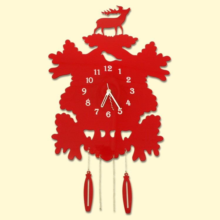 Las horas de pared "el Ciervo" rojo, 40х40 cm, del plastico