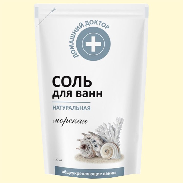 Соль для ванн морская Домашний доктор, натуральная, 500 г