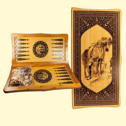 Игра из дерева, нарды, шахматы и шашки, доска 50 x 24 см