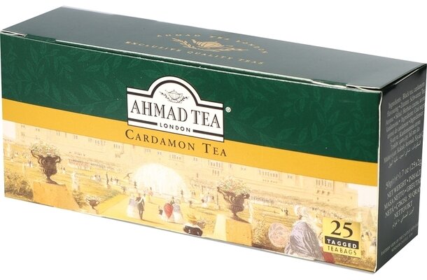 Чай чорний пакетований "Ахмад" кардамон, 50 г, 25 пакетиків