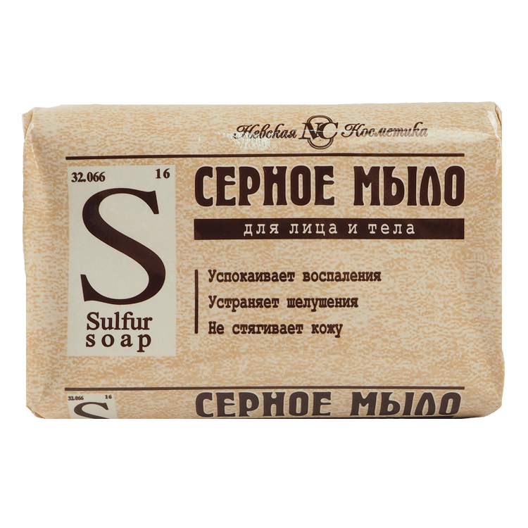 Серное мыло "Невская Косметика" для лица и тела, 90 г