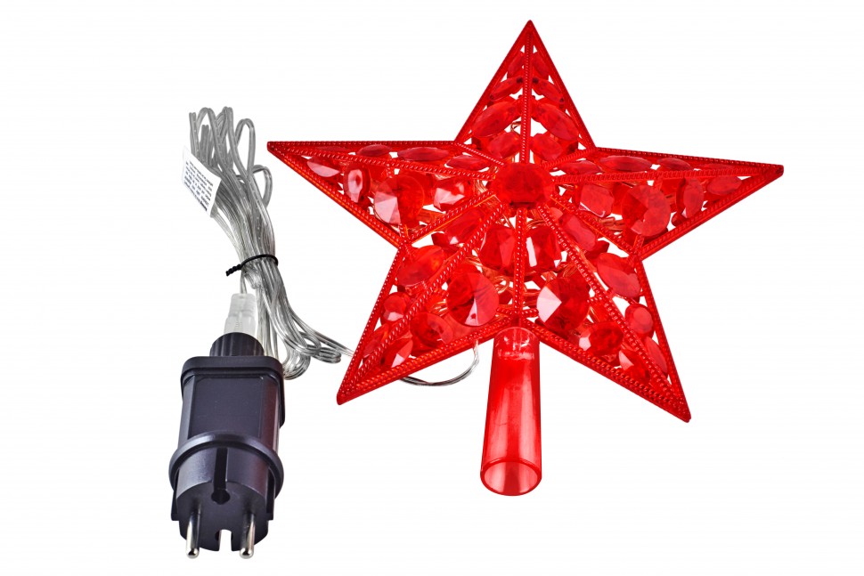 Estrella LED para Árbol de Navidad "Estrella Roja" con 20 bombillas rojas