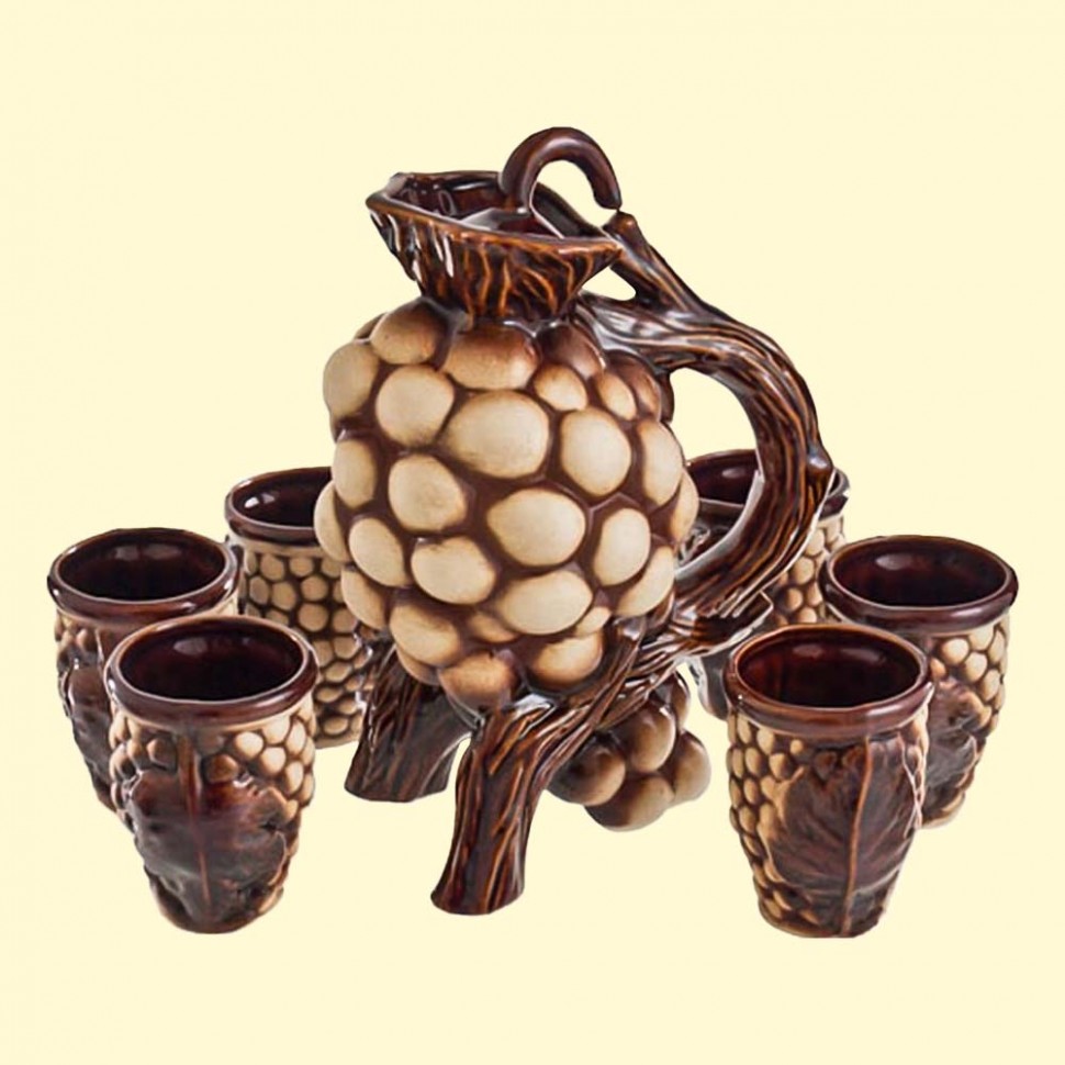 Damask BUNCH 1 l conjunto de 7 peças - damasco e 6 xícaras, 25 cm