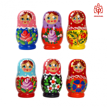 Магнит "Матрёшка авторская" 6 см, различные мотивы и цвета