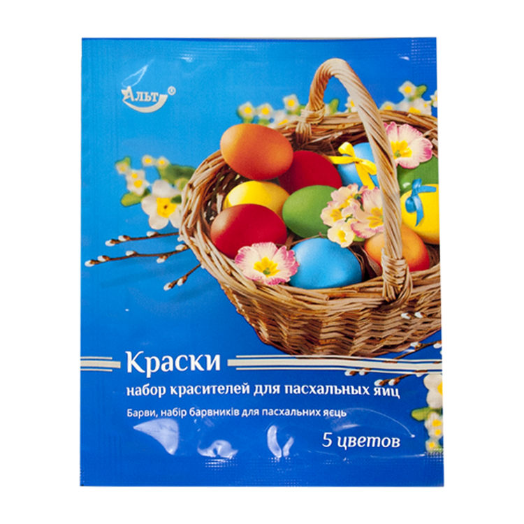 Краска пищевая для пасхальных яиц 5 цветов, 25 г