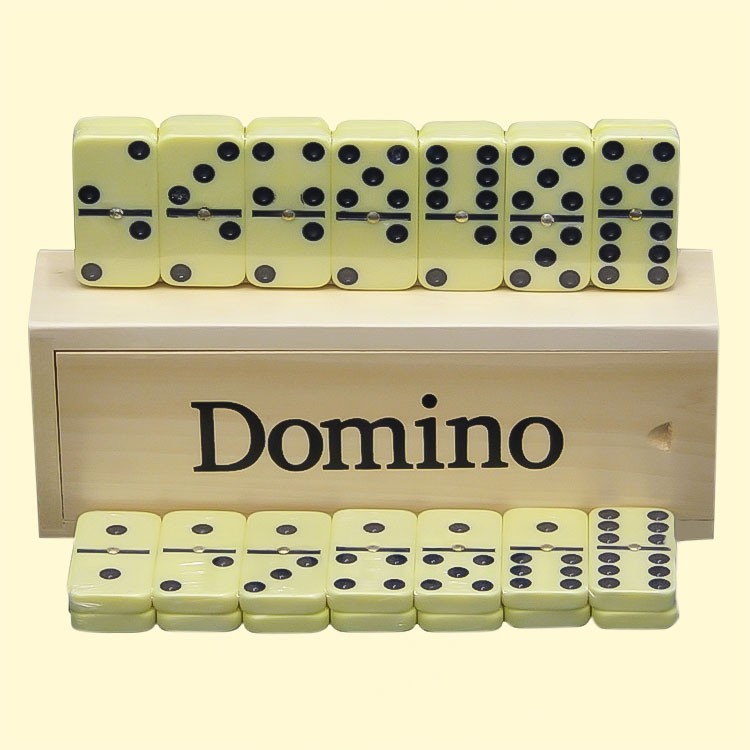 El domino, 28 nudillos 4 x 2 cm, el boxeo de madera 16 h 6 h 3,5 cm