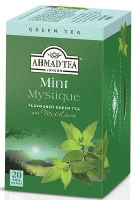 Чай зеленый пакетированный с добавками мяты "Ахмад", 40 г, 20 пакетиков