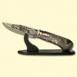 Cuchillo "Aguila" para decoracion, 50 cm, con soporte