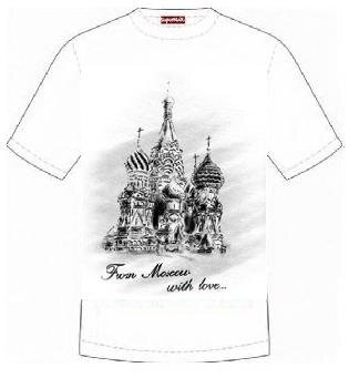 088 Camiseta estampada de hombre From Moscow with love - Desde Moscu con amor (color blanco; M, L, X
