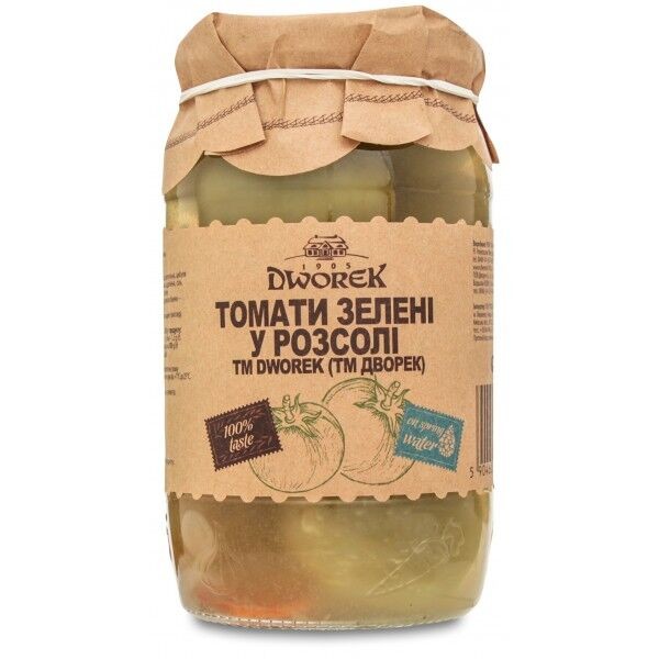 Tomates Dvorek 880 g barril verde 900 ml.