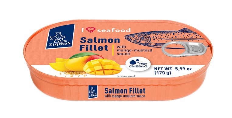 Filete de salmón en salsa de mango y mostaza 170g