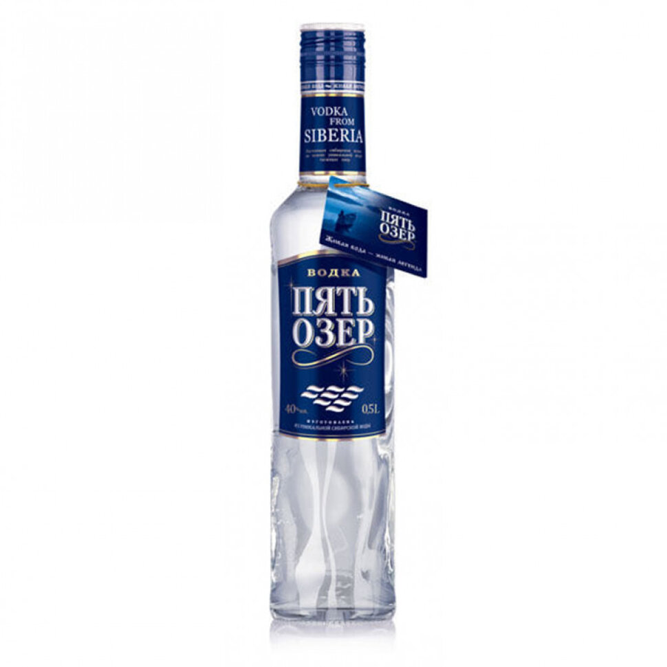 Vodka rusa "Pyat ozer", 0.5 l
