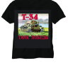 049-1 Camiseta masculina T-34 impressa: Tanque Victory (cor: preto; tamanhos: M, L)