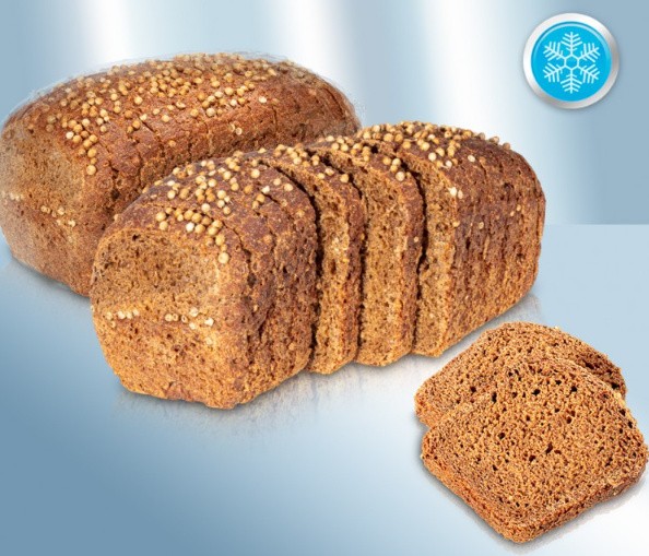 Pan de trigo y centeno "Borodinsky", rebanado, congelado
