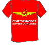 058- Camiseta masculina estampada Aeroflot (cor: vermelho, tamanho: XL)