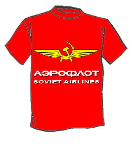 058- Camiseta estampada de hombre Aeroflot (color: rojo, talla: XL)