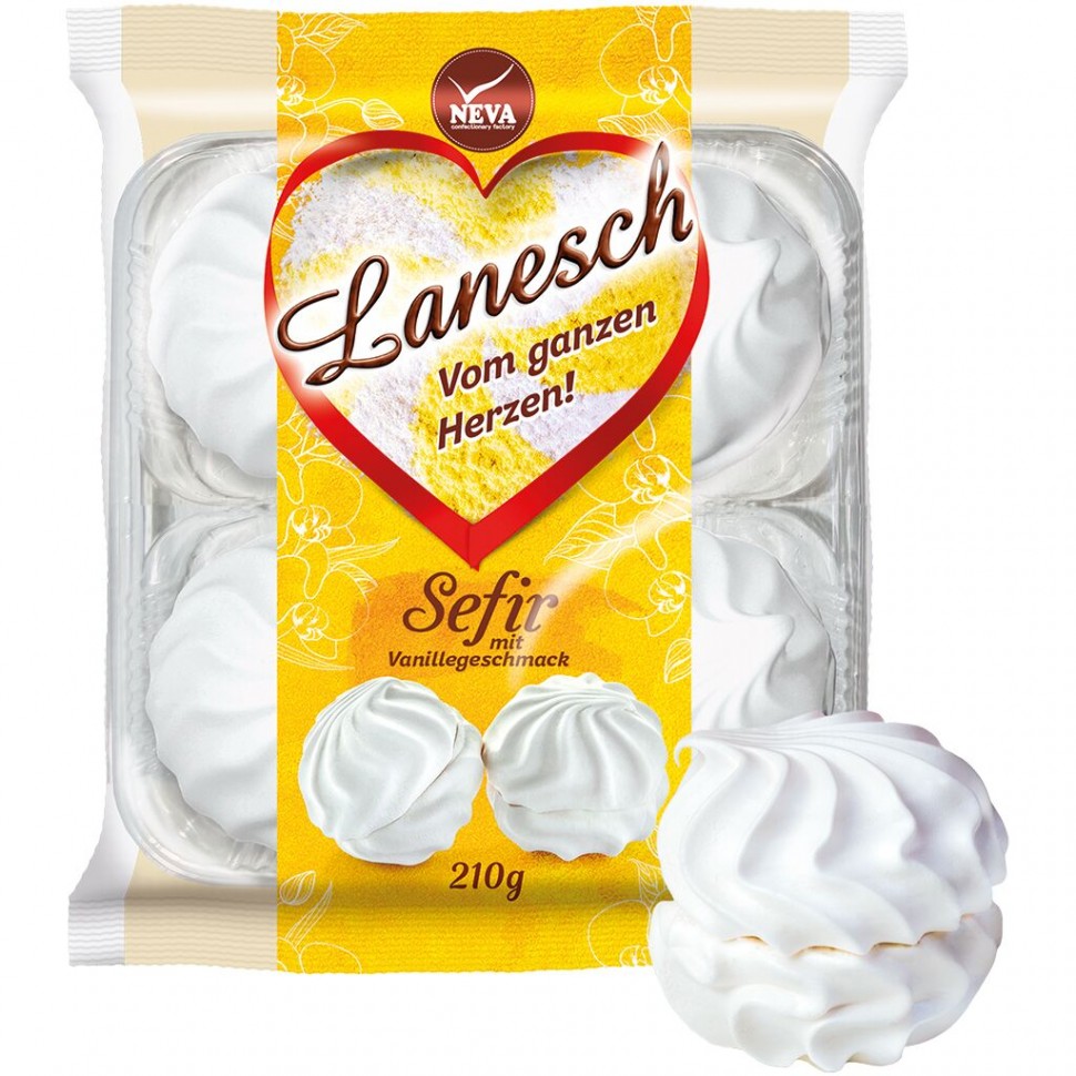 Marshmallow "Lanezh" com sabor baunilha, 210 g