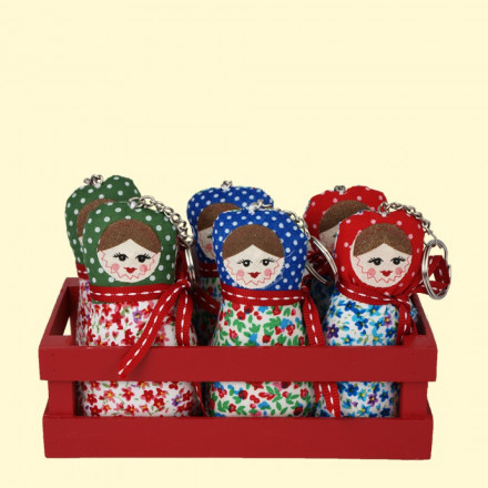 Набор брелков "Матрёшка" (6шт.) в ящичке, 9 см