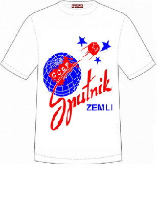 053 Camiseta de hombre divertida Sputnik (color: blanco; talla: XXL )
