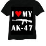 011 Camiseta masculina original Eu amo meu AK-47 (cor: preto; M)