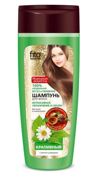FC Folk receitas Shampoo para cabelos secos e finos Urtiga, 270ml