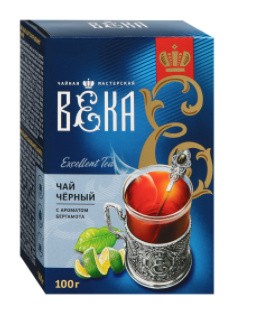 Chá Workshop VEKA preto com sabor bergamota 100 g