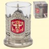 Подстаканник серебряный "Любимый муж" со стаканом 200 мл