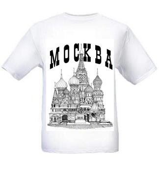 025-2 Camiseta masculina bonita de Moscou (cor: branca; tamanho: M, XL)