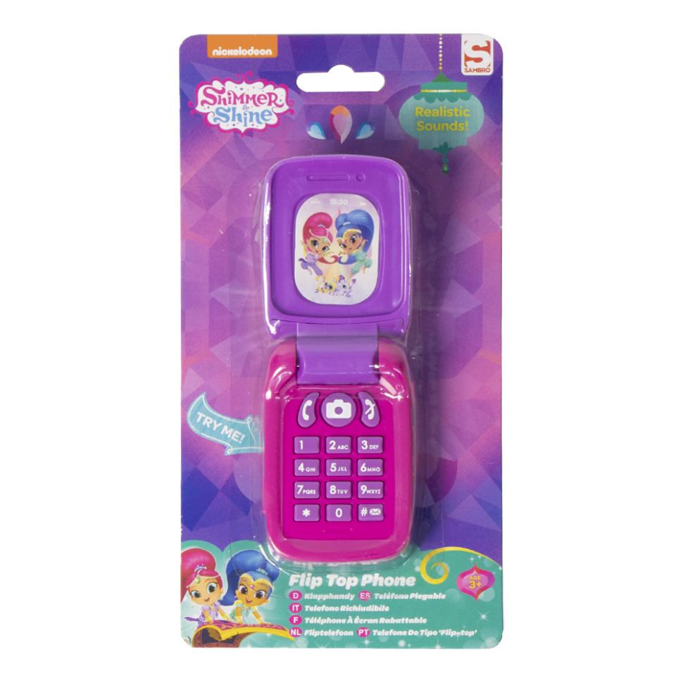 Телефон с откидной крышкой Shimmer and Shine, розовый, 14 см Телефон с откидной крышкой Shimmer and Shine, розовый, 14 см