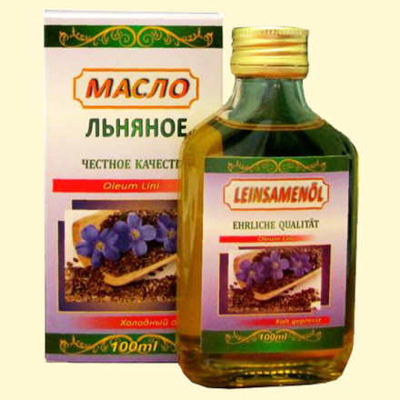 Льняное масло 100 мл, холодного отжима