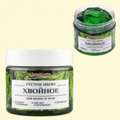 Jabón espeso AROMASaules para cuerpo y cabello, pino, 250 ml